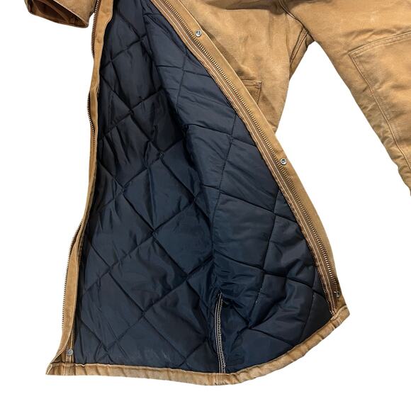 Carhartt Coveralls Mens 54 Short* Brown X02 Arctic Quilt Lined Duck Canvas Work - Picture 7 of 16